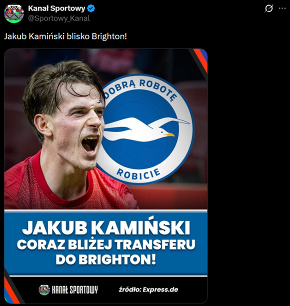 Takie LOGO BRIGHTON zostało użyte przez Kanał Sportowy do plotki nt. Kamińskiego xD